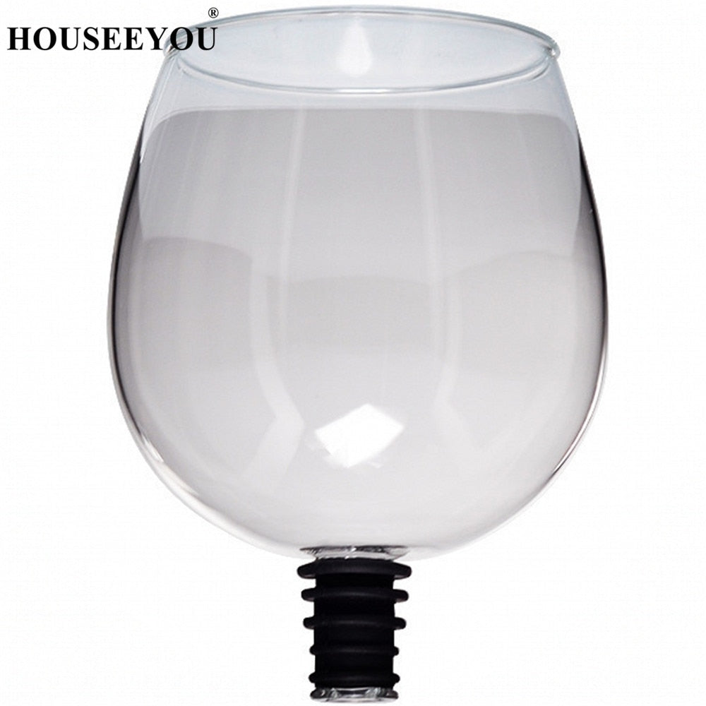 Wine Glass Cup with Silicone Seal Drink Directly from Bottle